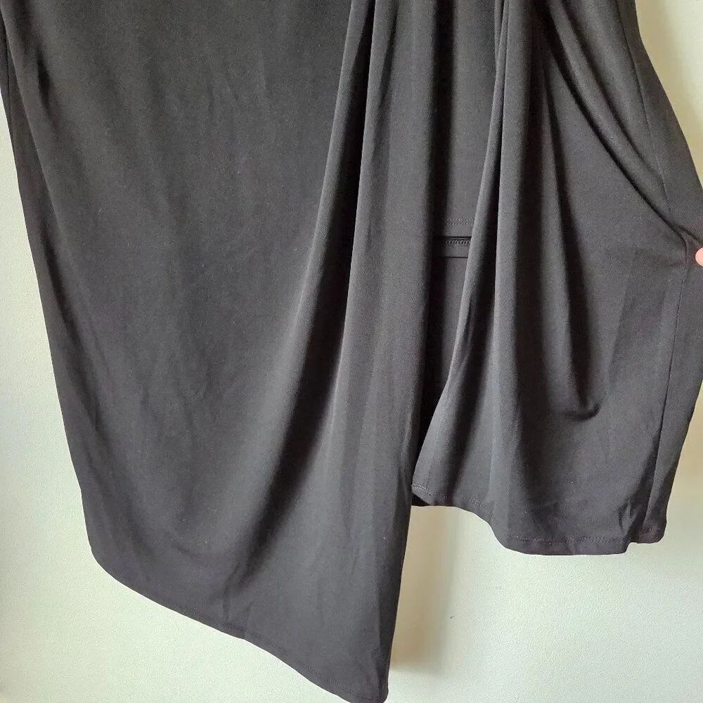 NWT NINE WEST BLACK WRAP / TIE STYLE MIDI SKIRT SIZE XL - Picture 4 of 16